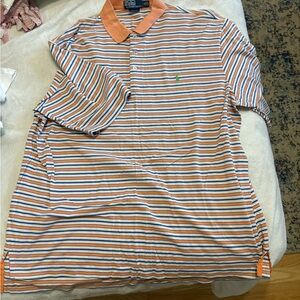 Ralph Lauren Orange and White Striped Polo